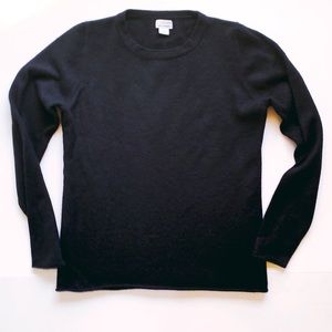 J. Crew Rolled Hem Cashmere Sweater Black